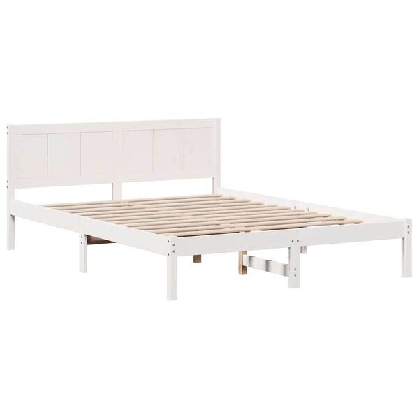 vidaXL Bedframe Wit 160 x 200 cm Massief grenenhout