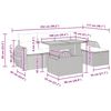 vidaXL 6-delige Loungeset met kussens poly rattan acacia beige