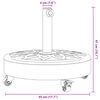 vidaXL Parasolvoet met wielen voor stok van &Oslash;38 / 48 mm 27 kg rond