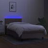 vidaXL Boxspring met matras en LED stof taupe 100x200 cm