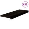 vidaXL Traptreden 12 st 70x30x2 cm massief eikenhout donkerbruin