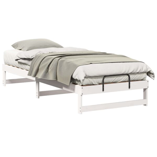 vidaXL Bedframe Wit 90 x 220 cm Massief grenenhout