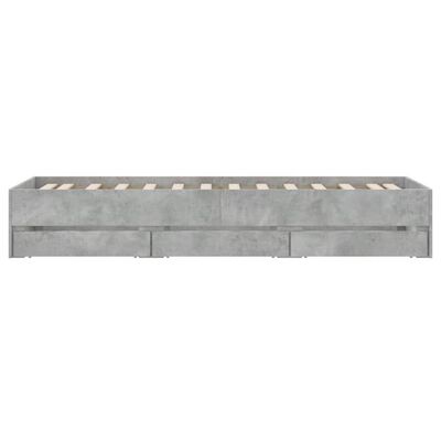 vidaXL Bedframe met lades bewerkt hout betongrijs 100x200 cm