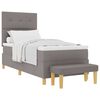 vidaXL Boxspring bed met kussen met hoofdeinde Taupe 200 x 80 cm Stof