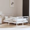 vidaXL Bedframe massief hout wit 135x190 cm