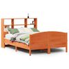 vidaXL Bed met boekenkast zonder matras grenenhout wasbruin 135x190 cm