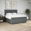 vidaXL Boxspring met matras stof donkergrijs 200x200 cm