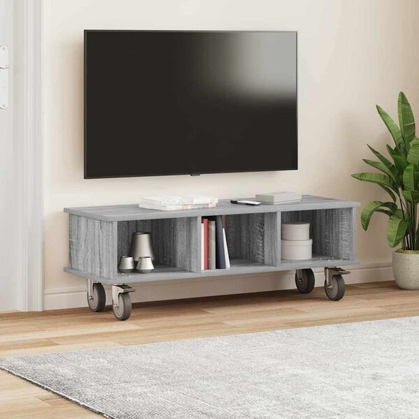 vidaXL TV-standaard Grijs Sonoma 100 x 35 x 35 cm Bewerkt hout