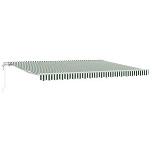 vidaXL Uitschuifbare luifel Groen en Wit 450 &times; 350 cm