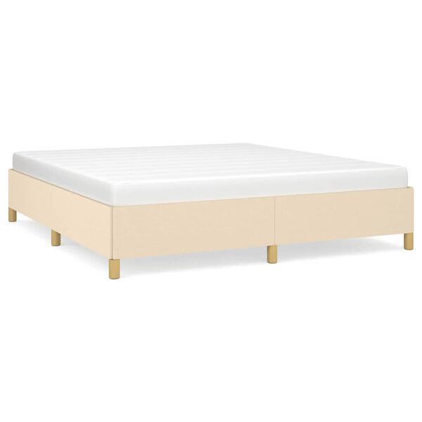 vidaXL Boxspring bed stof cr&egrave;mekleurig 160x200 cm