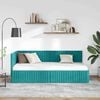 vidaXL Hoekbedframe met hoofdeinde Turquoise 90 cm x 190 cm Fluweel