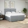 vidaXL Boxspring met matras stof lichtgrijs 200x200 cm