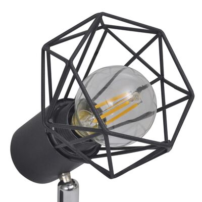 vidaXL Plafondlamp met 2 LED's industriële stijl zwart