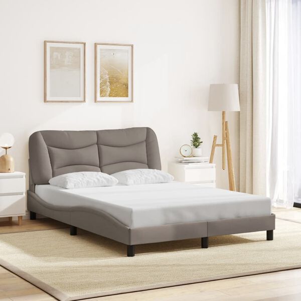 vidaXL Bedframe met LED zonder matras "Hvar" 140x200 cm stof taupe