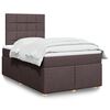 vidaXL Boxspring met matras stof donkerbruin 120x190 cm