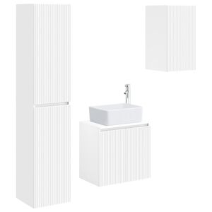 vidaXL Badkamermeubelset 3 st Wit 33 x 34,5 x 160 cm Bewerkt hout