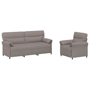 vidaXL Bankstel 2 st Taupe Stof