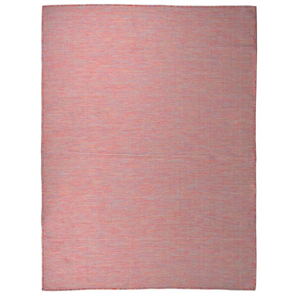 vidaXL Buitenkleed platgeweven 120x170 cm rood