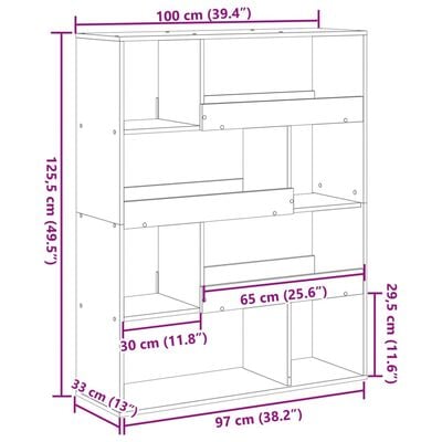 vidaXL Kamerscherm 100x33x125,5 cm bewerkt hout wit