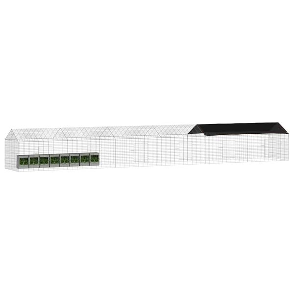 vidaXL Konijnenkooi Zilver 400 x 78 x 78 cm Gegalvaniseerd staal