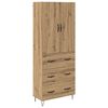 vidaXL Hoge kast 2 pcs Artisan Eiken 69,5 x 34 x 180 cm Bewerkt hout