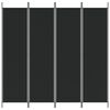 vidaXL Kamerscherm met 4 panelen 200x200 cm stof zwart