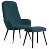 vidaXL Relaxstoel met voetenbank fluweel blauw