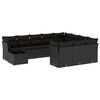vidaXL 11-delige Loungeset met kussens poly rattan zwart