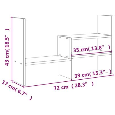 vidaXL Monitorstandaard (39-72)x17x43 cm grenenhout honingbruin