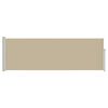 vidaXL Uittrekbaar Zijscherm Beige 500 x 100 cm Polyester