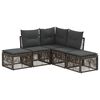 vidaXL Tuinbankenset 5 st Grijs poly rattan