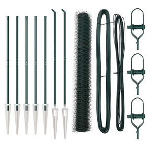 vidaXL zeshoekig gaasgek met palen 10 x 1,2 m PVC-Coated Staal Groen