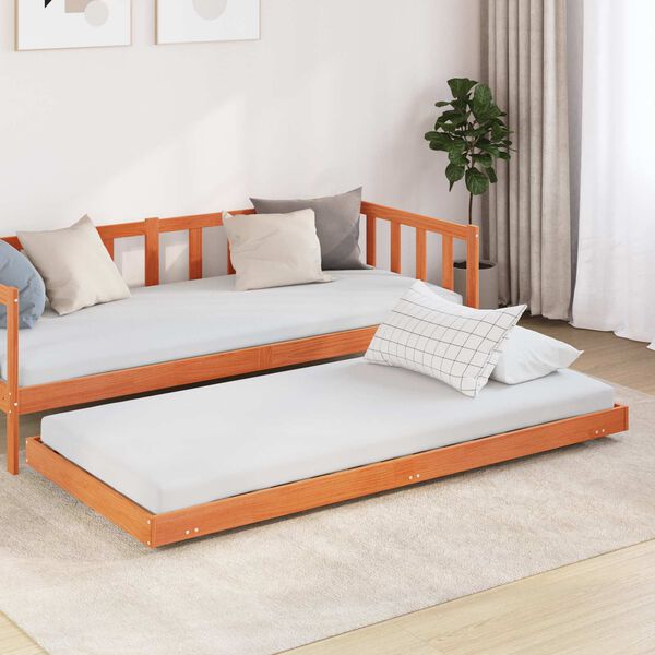 vidaXL Bedframe Wasbruin 80 x 200 cm Massief grenenhout