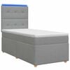 vidaXL LED Boxspring Bed met Matras Lichtgrijs 90 x 190 cm Stof
