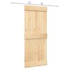 vidaXL Schuifdeur Natuurlijk en Wit 85 x 210 cm Massief Grenenhout