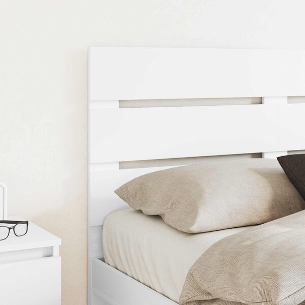 vidaXL Hoofdbord Wit 135 cm Bewerkt hout