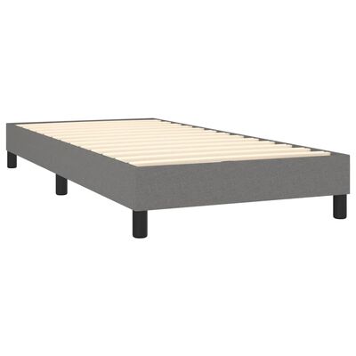 vidaXL Boxspring met matras stof donkergrijs 80x200 cm