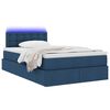 vidaXL Opbergbed met LED met matras met LED Blauw 120 x 200 cm Stof