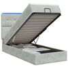 vidaXL Ottoman Bed met Matrassen en LED Lichtgrijs 80 x 200 cm fluweel