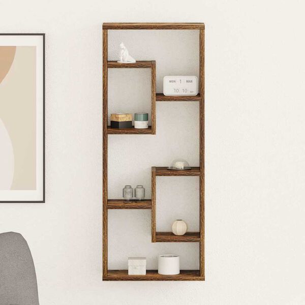 vidaXL Wandschap 36x16x90 cm bewerkt hout gerookt eikenkleurig