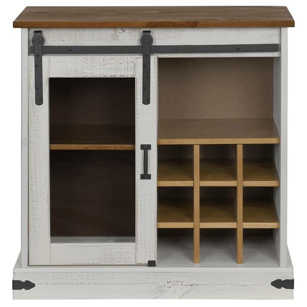 vidaXL Dressoir HALDEN met schuifdeur 80x40x80 cm massief hout wit