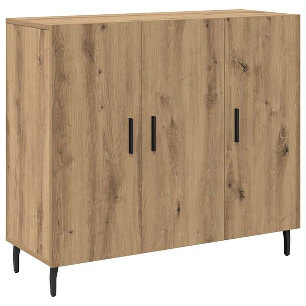 vidaXL Dressoir Artisan Eiken 90 x 34 x 80 cm Bewerkt hout
