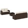 vidaXL 6-delige Loungeset met kussens poly rattan bruin