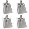 vidaXL Schep Hoofd 4 st Zilver 45 x 38 cm Aluminium