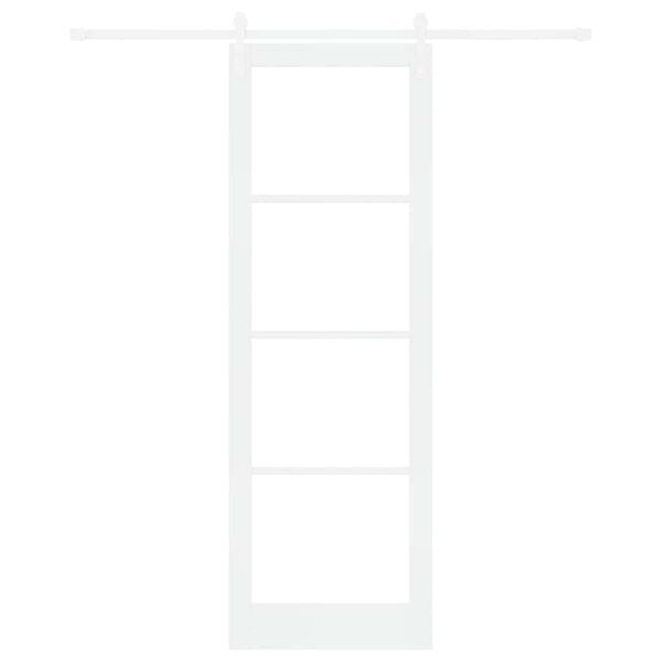 vidaXL Schuifdeur ORKDAL Wit 78 x 232 cm Massief grenenhout en glas