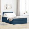 vidaXL Opbergbed met LED met matras met LED Blauw 120 x 200 cm Stof