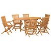 vidaXL Tuin eettafelset 7 st Bruin Massief Teakhout