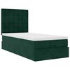 vidaXL Ottoman bed met matrassen en LED's 90x200cm fluweel donkergroen