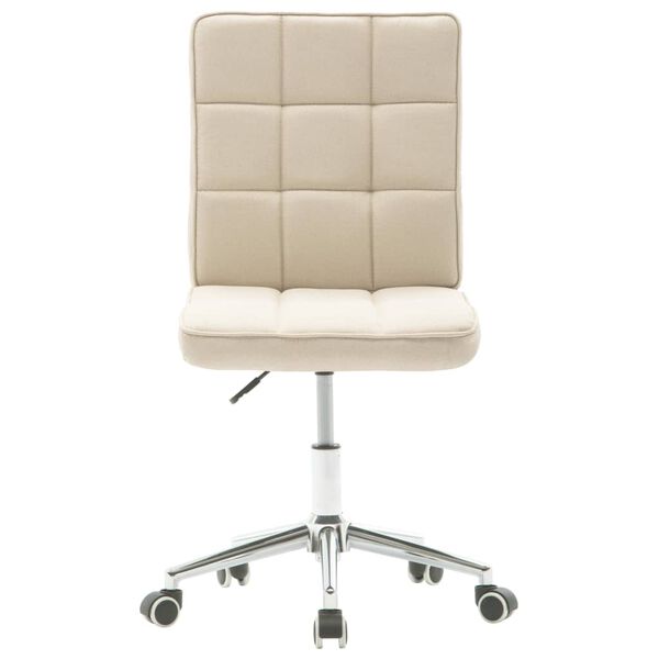 vidaXL Eetkamerstoelen 6 st stof cr&egrave;mekleurig