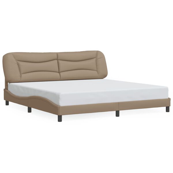 vidaXL Bedframe zonder matras "Hvar" kunstleer cappuccinokleurig 200x200 cm